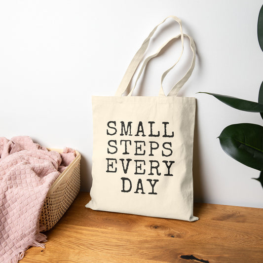 Small Steps Every Day Tote Bag (15" x 16")