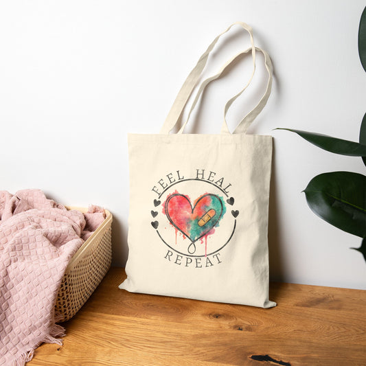 Feel Heal Repeat Tote Bag (15" x 16")
