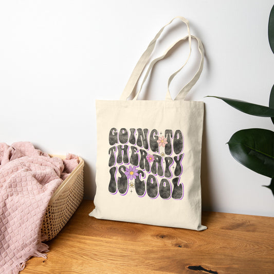 Going To Therapy Is Cool Tote Bag (15" x 16")