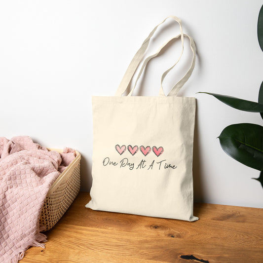 One Day At A Time Tote Bag (15" x 16")