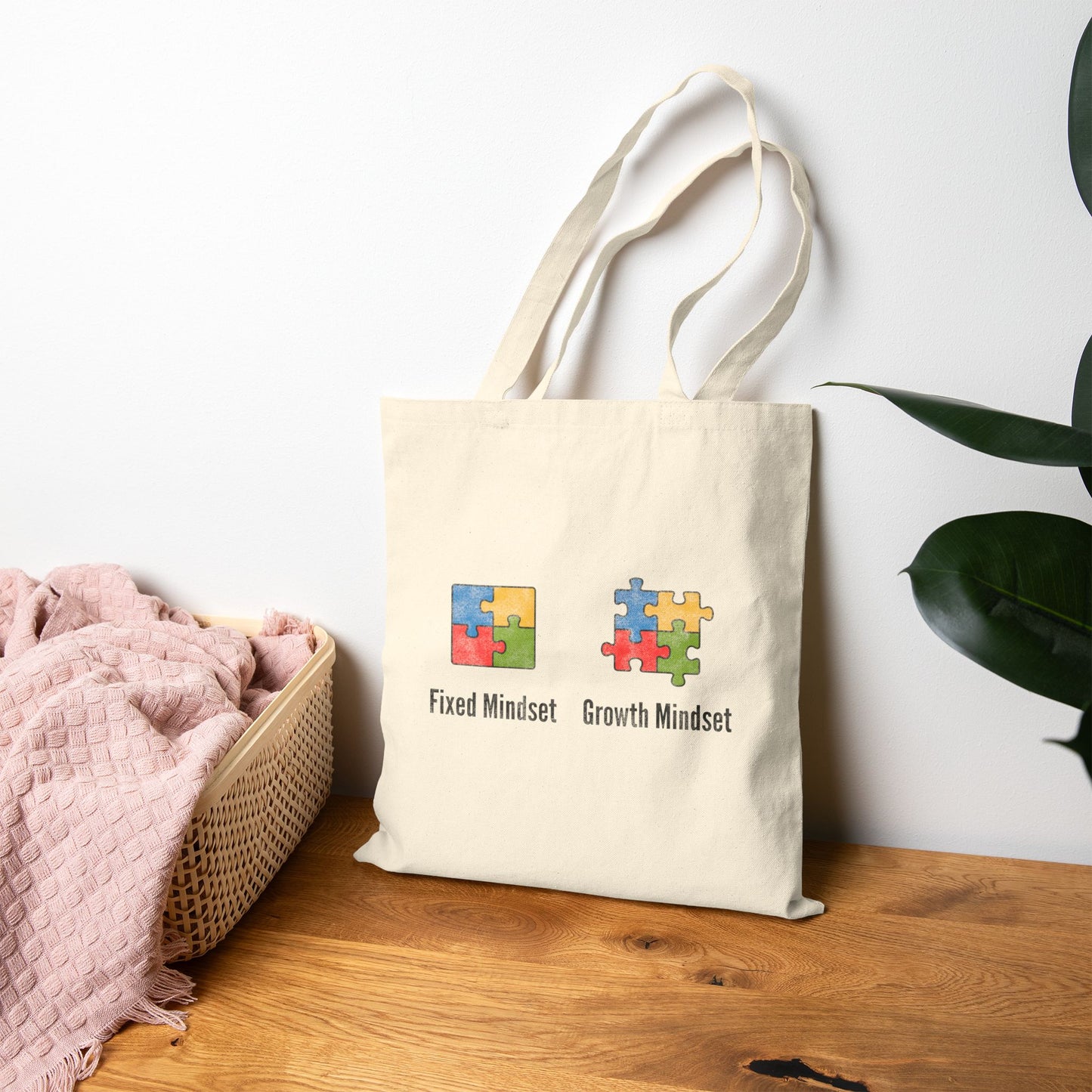 Fixed Mindset & Growth Mindset Tote Bag (15" x 16")