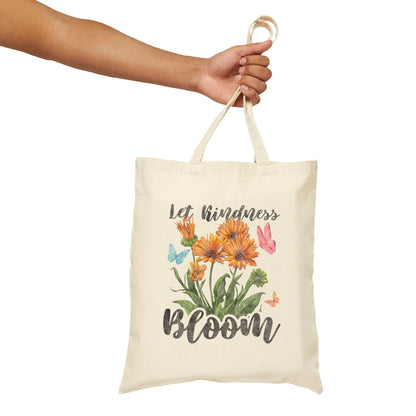 Let Kindness Bloom Tote Bag (15" x 16")