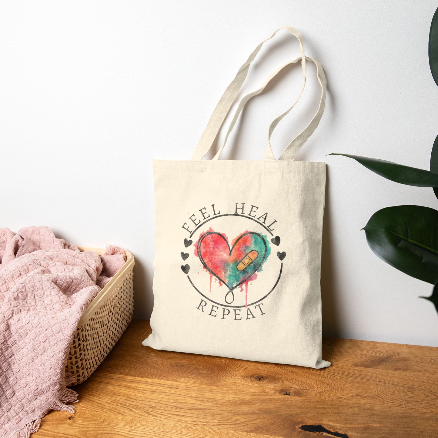 Feel Heal Repeat Tote Bag (15" x 16")