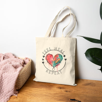 Feel Heal Repeat Tote Bag (15" x 16")