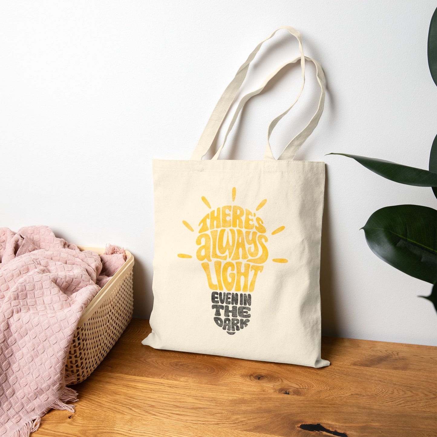 There Is Always Light Even In The Dark Tote Bag (15" x 16")