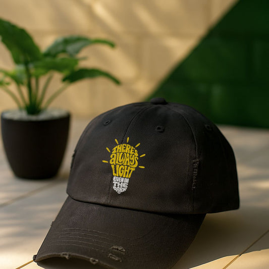There Is Always Light Even In The Dark Distressed Cap