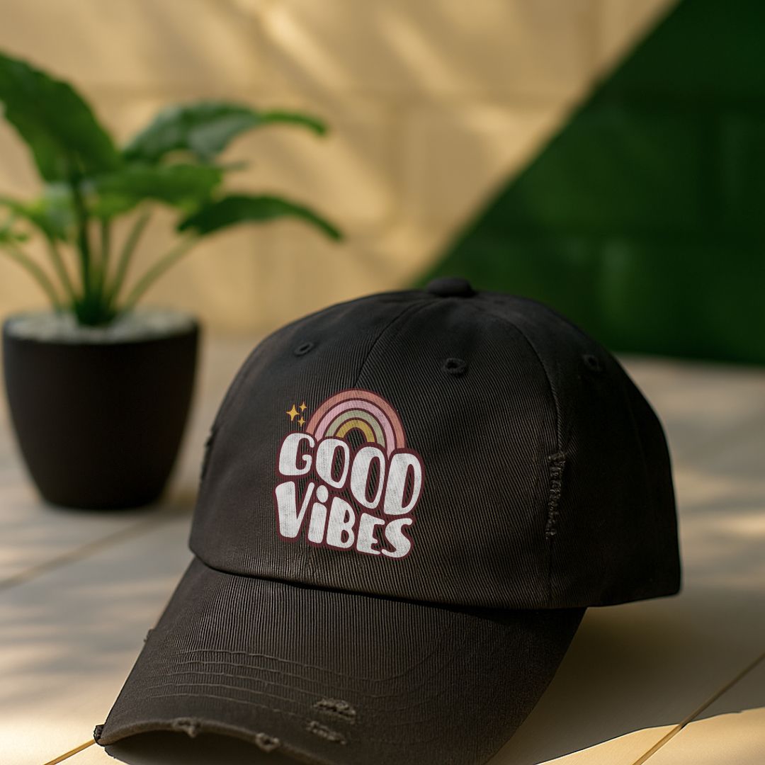 Good Vibes Distressed Cap