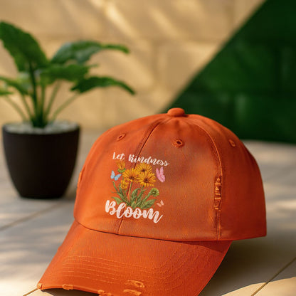 Let Kindness Bloom Distressed Cap