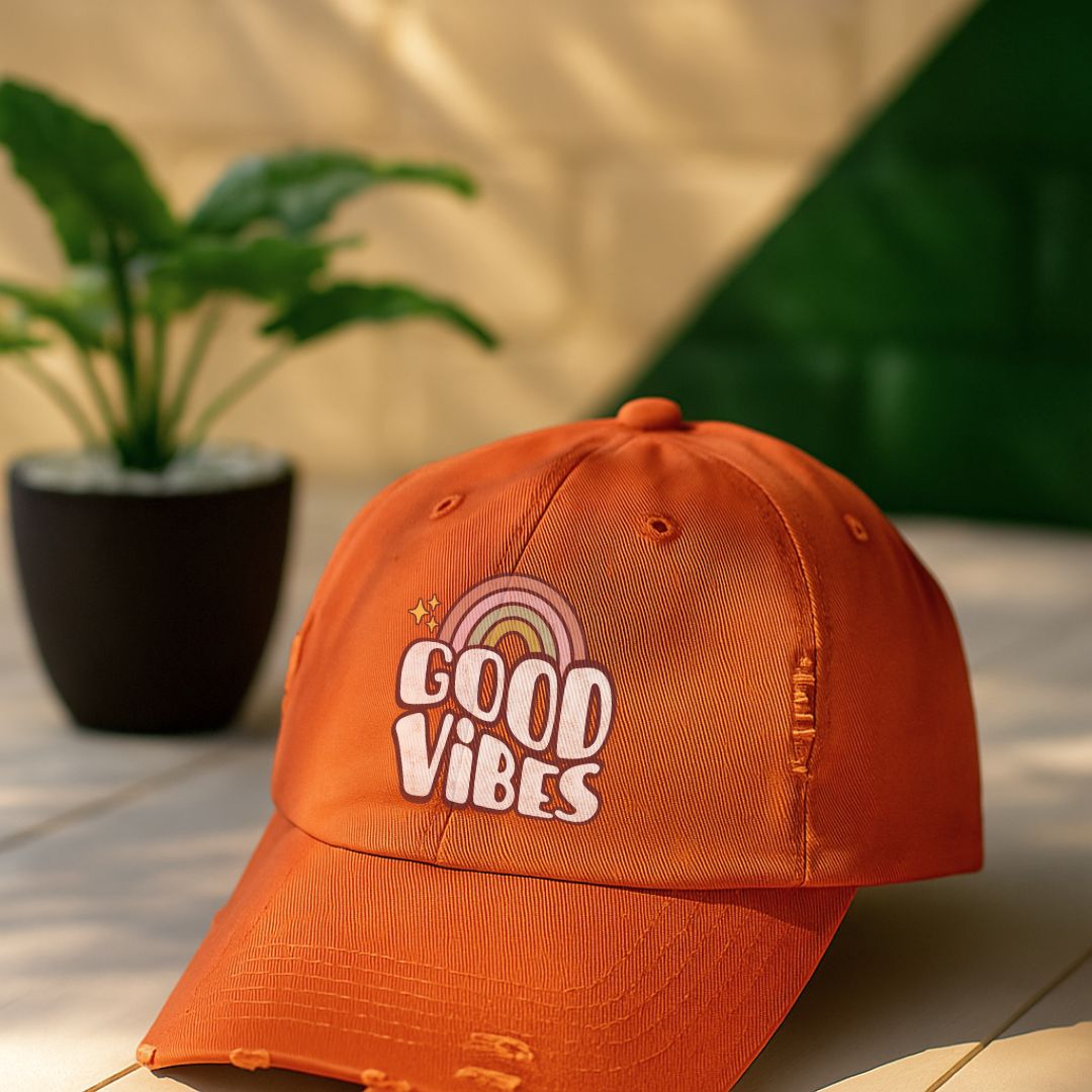 Good Vibes Distressed Cap