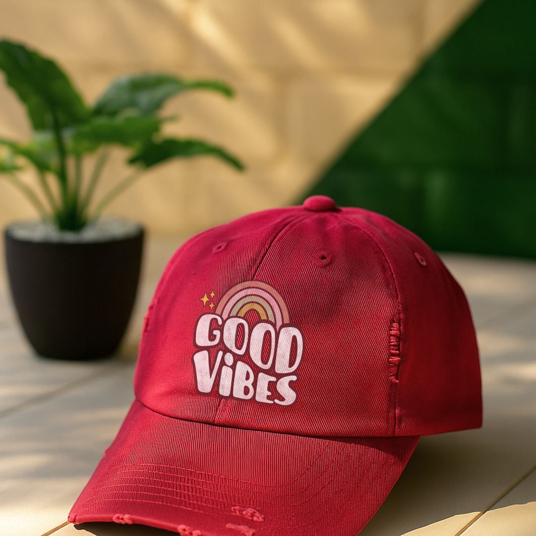 Good Vibes Distressed Cap