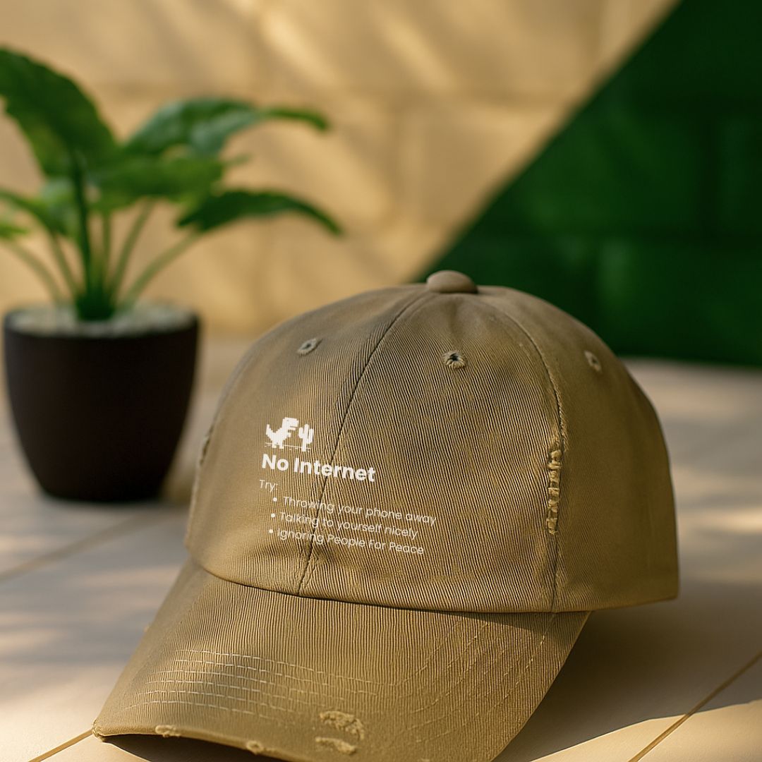 No Internet Distressed Cap
