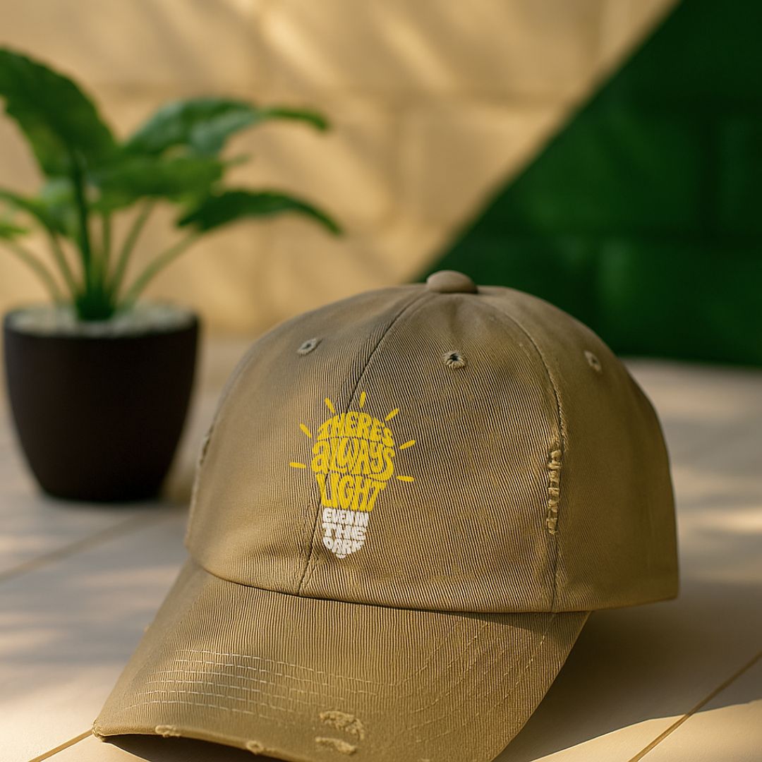 There Is Always Light Even In The Dark Distressed Cap