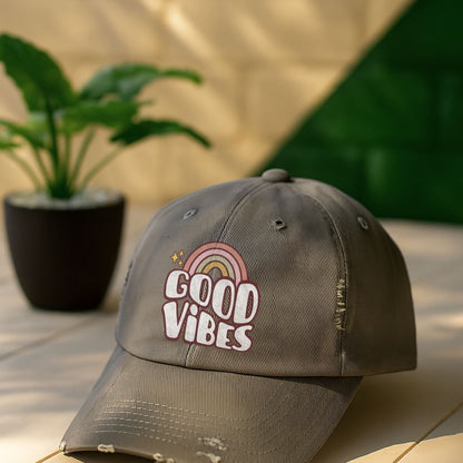 Good Vibes Distressed Cap