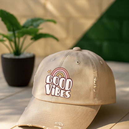 Good Vibes Distressed Cap