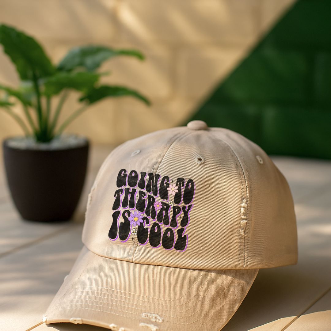Going To Therapy Is Cool Distressed Cap