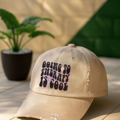 Going To Therapy Is Cool Distressed Cap