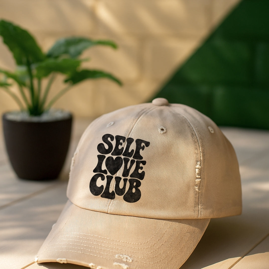 Self Love Club Distressed Cap