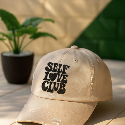 Self Love Club Distressed Cap