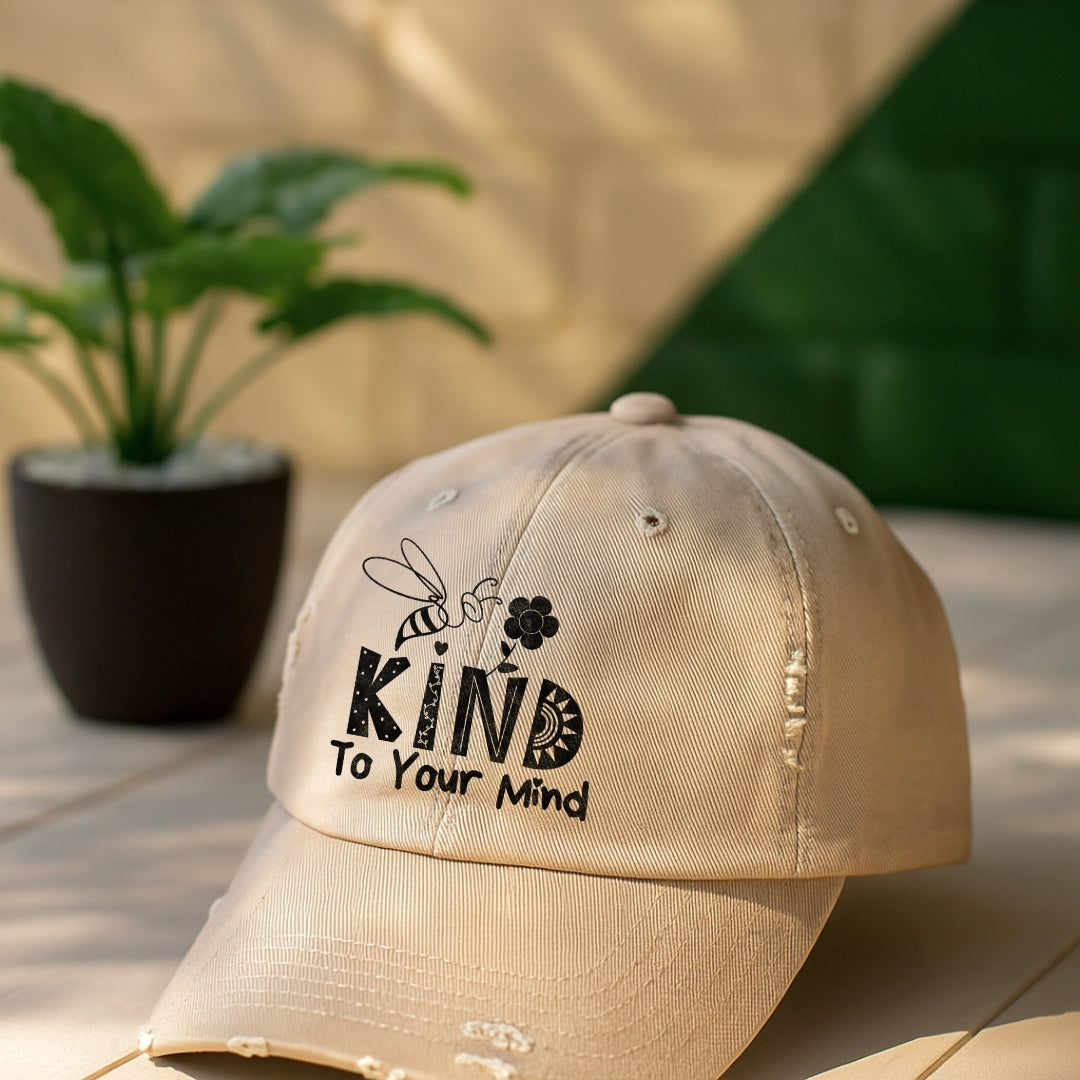 Bee Kind To Your Mind Distressed Cap