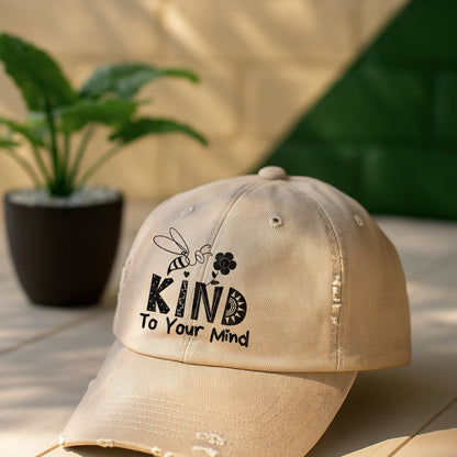 Bee Kind To Your Mind Distressed Cap