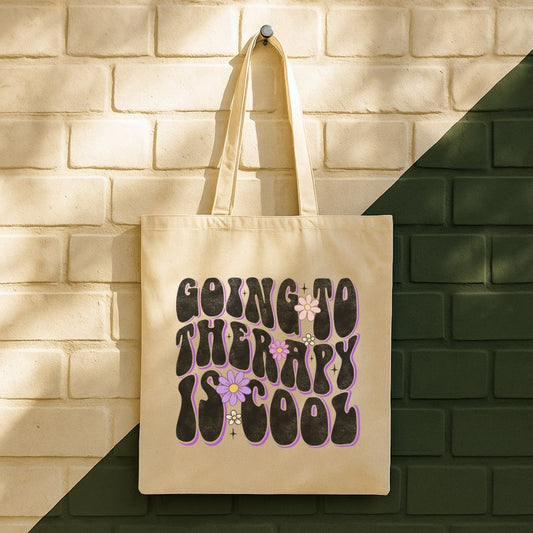 Going To Therapy Is Cool Tote Bag (15" x 16")