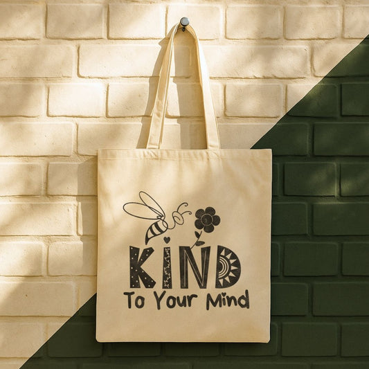 Bee Kind To Your Mind Tote Bag (15" x 16")