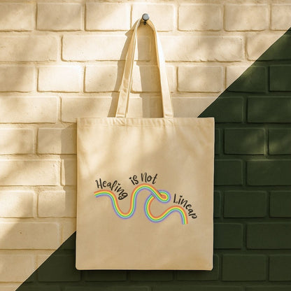 Healing Is Not Linear Tote Bag (15" x 16")