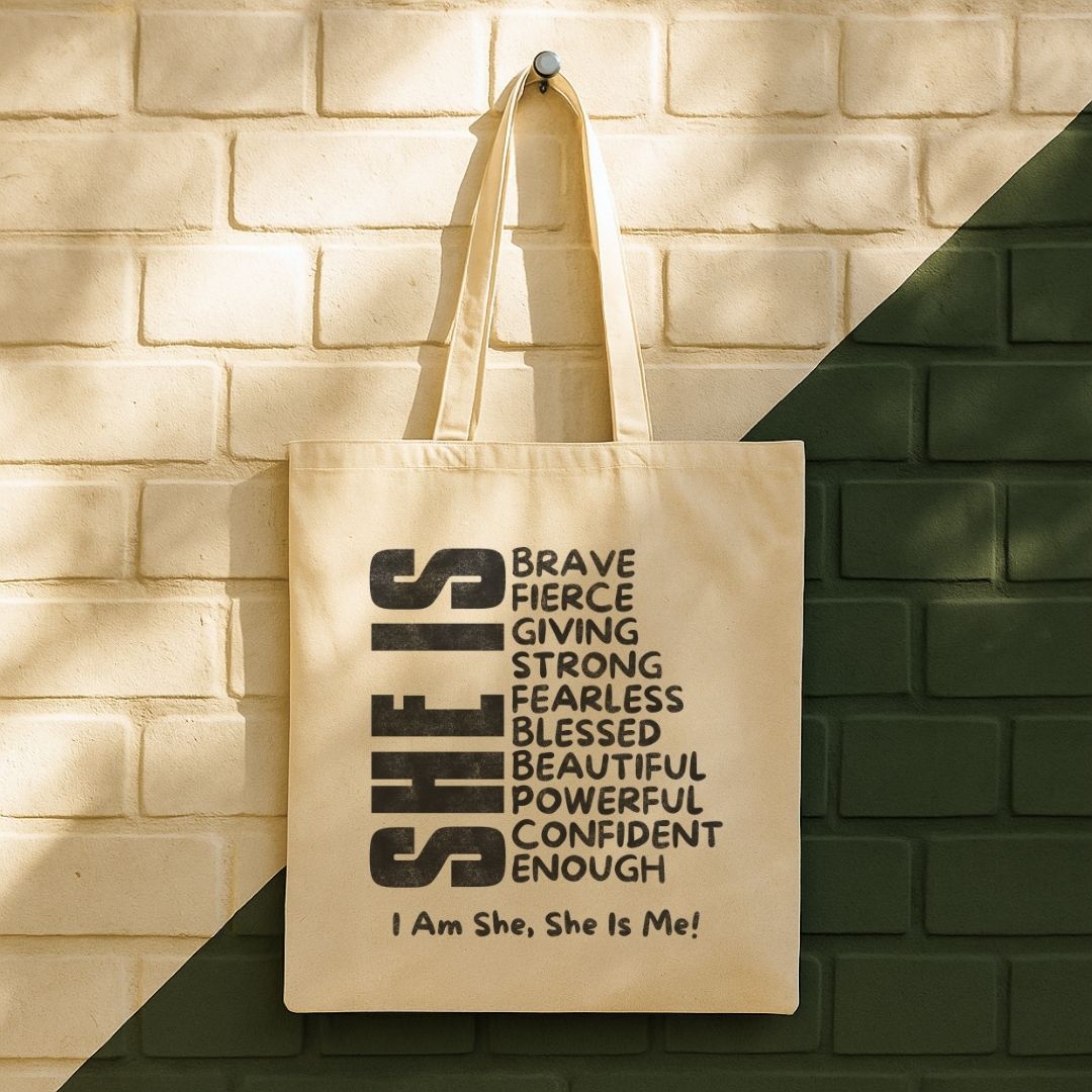 I Am She, She Is Me Tote Bag (15" x 16")