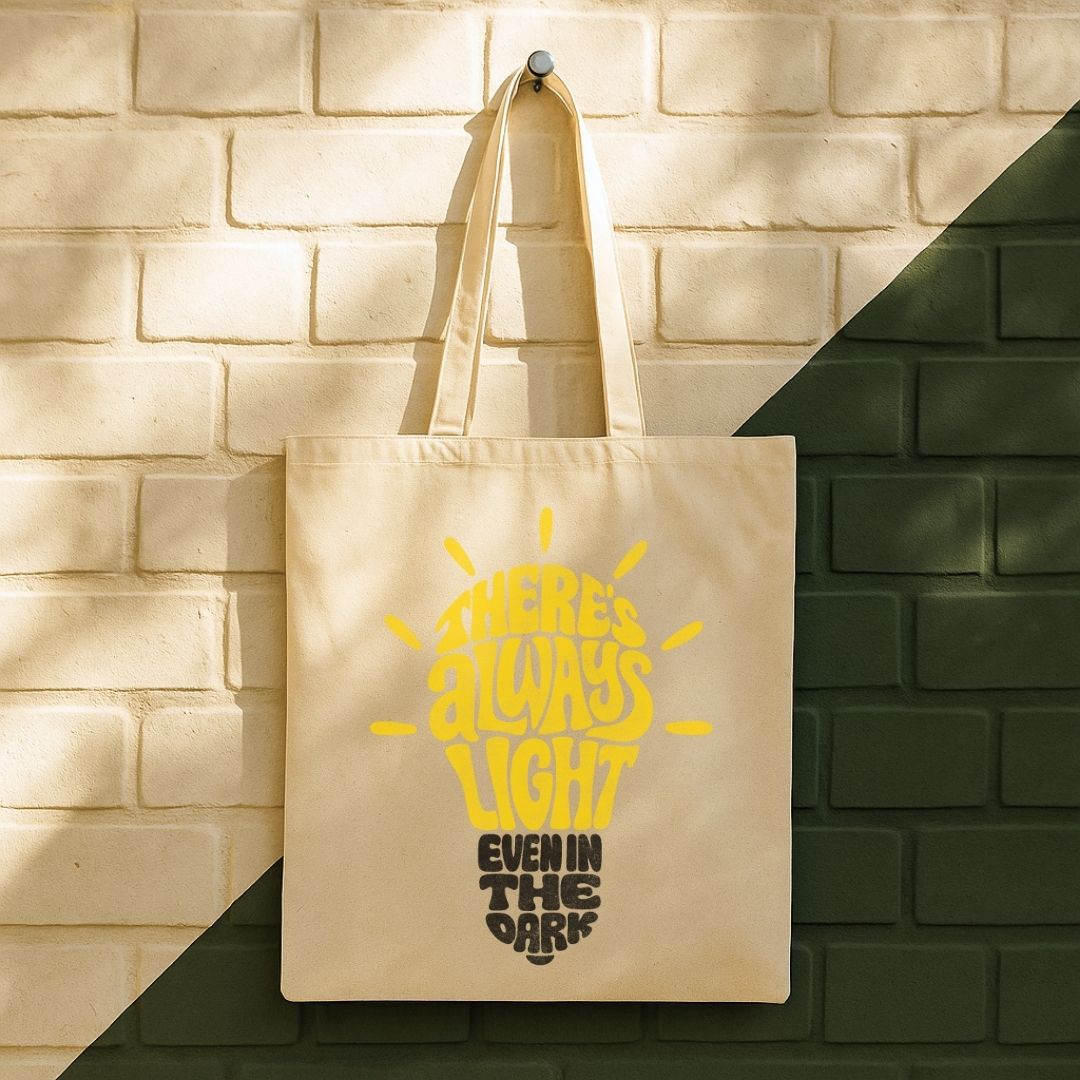 There Is Always Light Even In The Dark Tote Bag (15" x 16")