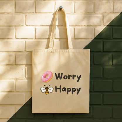 Donut Worry Bee Happy Tote Bag (15" x 16")