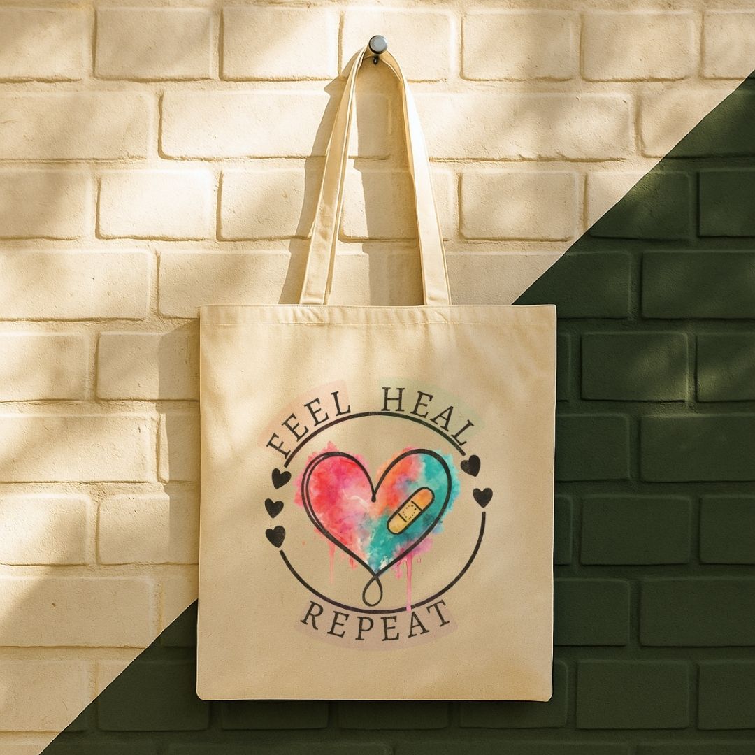 Feel Heal Repeat Tote Bag (15" x 16")