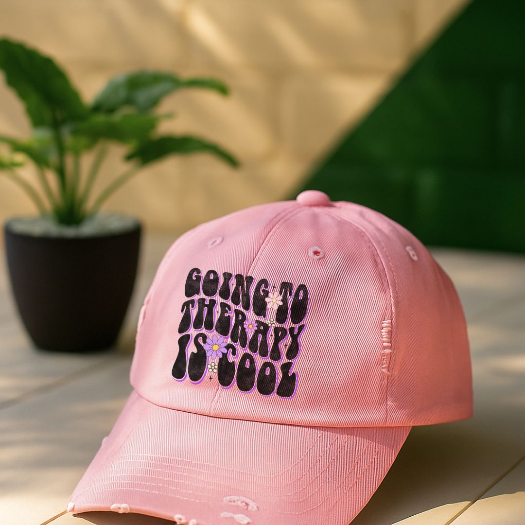 Going To Therapy Is Cool Distressed Cap