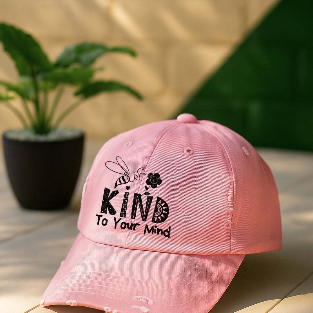Bee Kind To Your Mind Distressed Cap