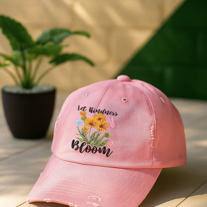 Let Kindness Bloom Distressed Cap