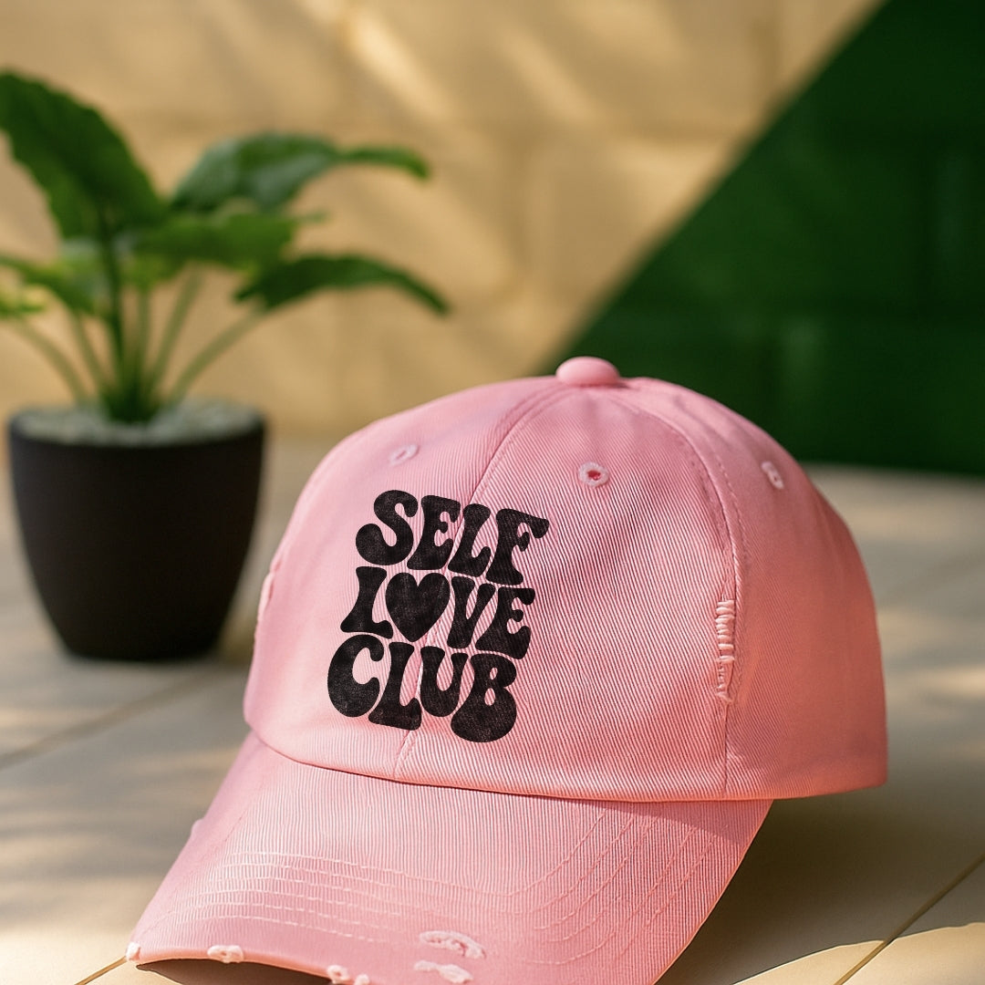 Self Love Club Distressed Cap