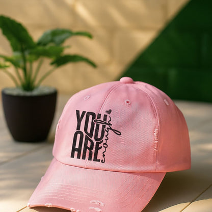 You Are Enough Distressed Cap